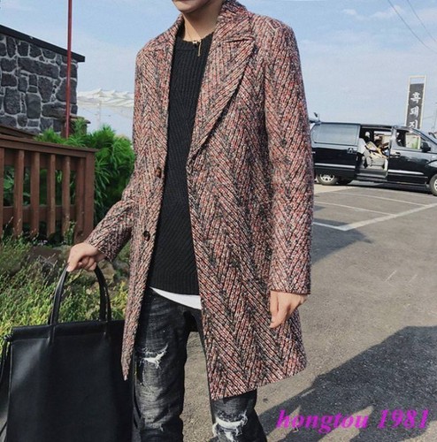 Mens Fashion Lapel Wool Blend Cashmere 