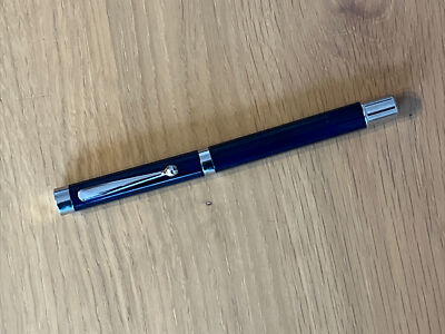 Stylo Plume Bleu Indigo Et Argenté - Plume Métal Iridium Pointe Germany - Neuf Sans Emballage - À Cartouches