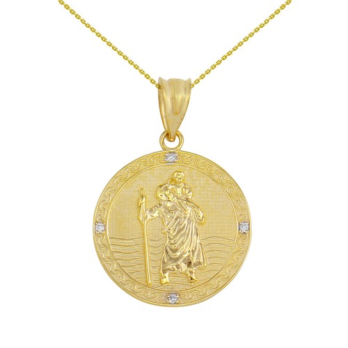 14k Yellow Gold Saint Christopher 