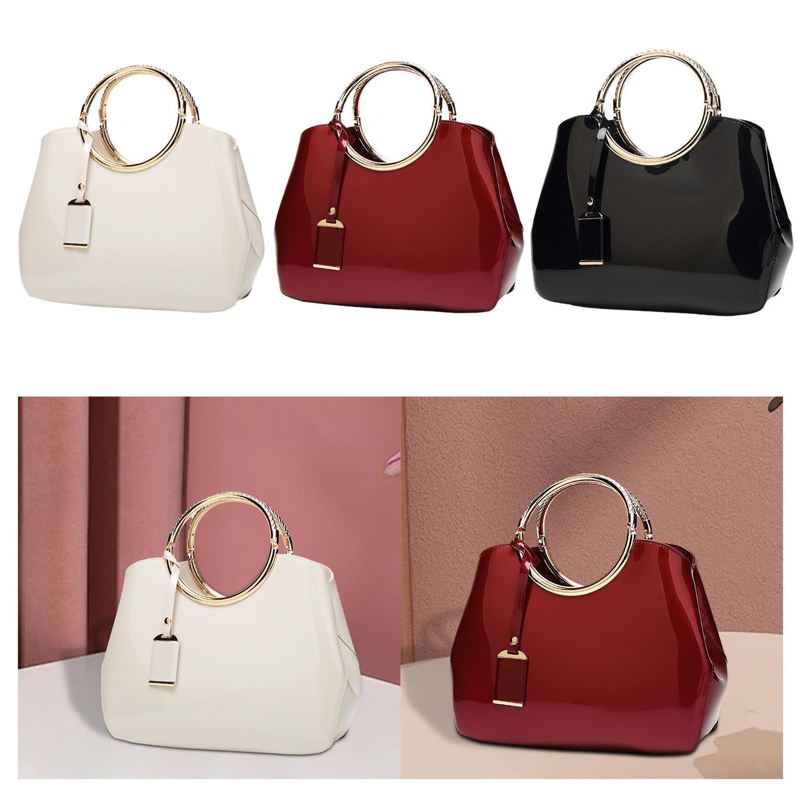Bolso de hombro de charol brillante portátil suave regalo mujer