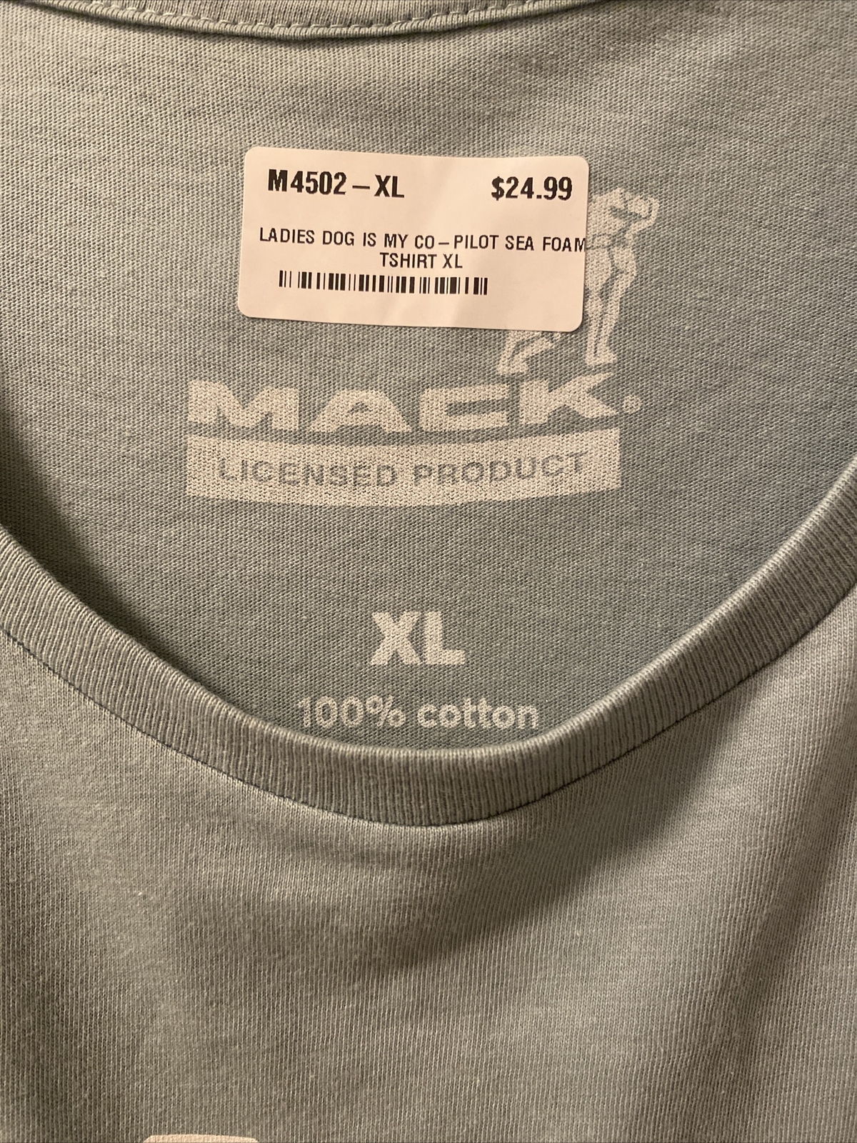 Ladies Dog is my Co Pilot Sea Foam green Shirt Size XL New