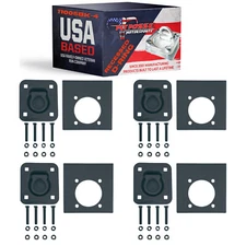 Pit Posse Cargo Trailer Anchor Tie Down D-Ring Flush with Hardware (4pk/Black)