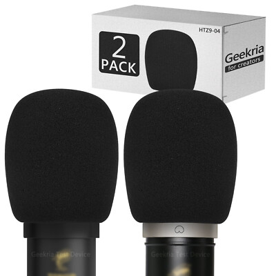 Geekria Schaumstoff Windschutzscheibe für Tonor Q9, TC20, TC30, TC40, TC-2030, ORCA-001 2er Pack