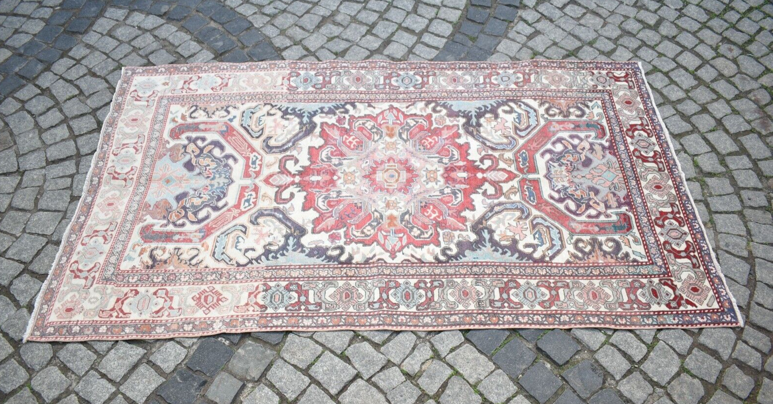 Turkish Rug 52'' x 90'' Vintage Muted Dye Rug Hand-knotted Rug Kayseri Wool Rug