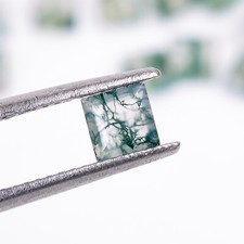 Natural Moss Agate Faceted Cut Square Shape 7X7mm Wholesale Rare Gemstone 1 Ct.
