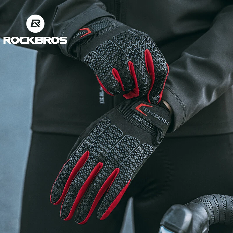 ROCKBROS Cycling Gloves Thermal Shockproof Silicone Gel Bike Gloves Touch Screen - image 3 of 4