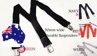 MENS BRACES SUSPENDERS 50mm Wide WORK HEAVY DUTY BRACES RED BLACK WHITE NAVY