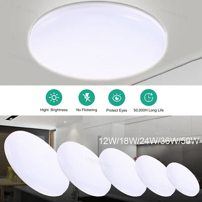 DEPHTHON Round LED Ceiling Light Panel Down Lights Bathroom Kitchen Living Room Wall Lamp