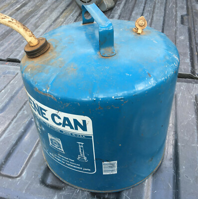 Eagle 5 Gallon Galvanized Kerosene Fuel Can vintage metal gas blue