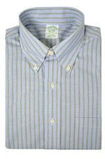 Brooks Brothers Blue/ Green Classic Fit Supima Cotton Dress Shirt 16" 34" 7799-2