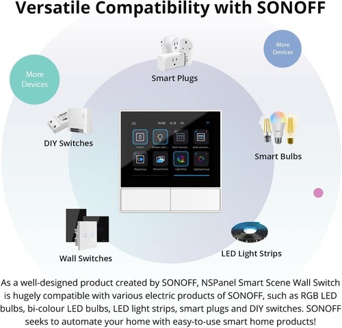 SONOFF EU Wall Switch Smart Scene Touch Thermostat APP Control for Alexa Google - Picture 7 of 11