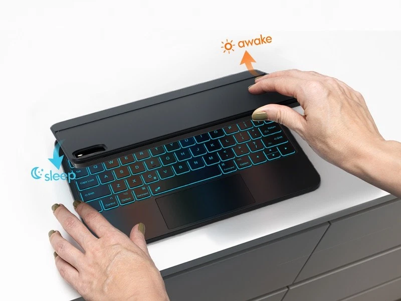 🔥 iPad 2025 A16 11th GEN  A14 Black Magic Keyboard Case-Backlit Keys & Trackpad - Image 3 of 4