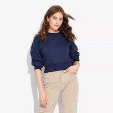 Women's Cropped Sweatshirt - Wild Fable Navy Blue Size XXS