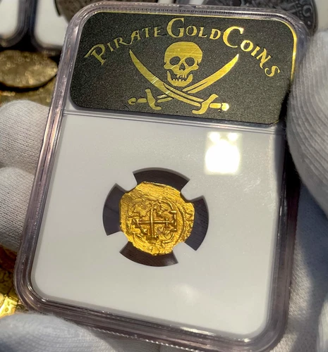 NGC 63 MEXICO 1 ESCUDO 1712-13 “1715 FLEET SHIPWRECK" TREASURE PIRATE GOLD COINS