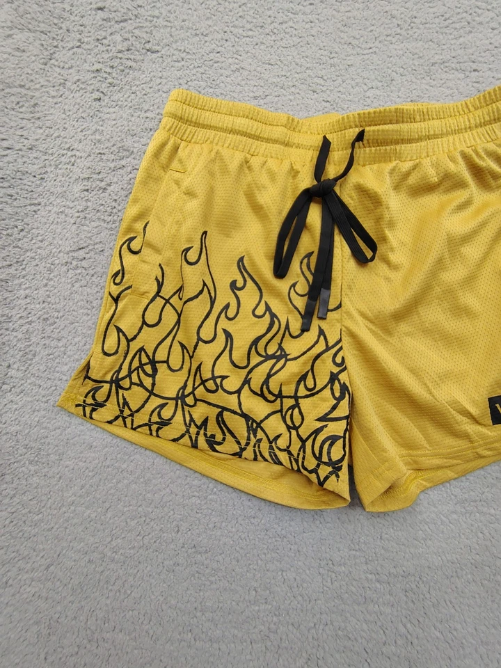Pantalones Cortos Kill Crew Para Hombre Muay Thai Llama Grandes Dorado Amarillo Negro Medio Muslo Foto 4 de 4