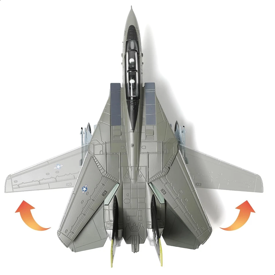 F-14A Tomcat 1/100 Kit Di Modello Aereo in Metallo Con Supporto VF-84 Jolly Roge - Immagine 4 di 4