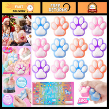 28pcs Cat Paw Squishy Toys - Kawaii Stress Relief Fidget Sensory Squeeze Toys fo