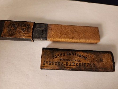 VINTAGE BLACK HANDLED STRAIGHT RAZOR JOHAN ENGSTROM PRISBELONTA- MADE IN SWEDEN - Picture 3 of 9