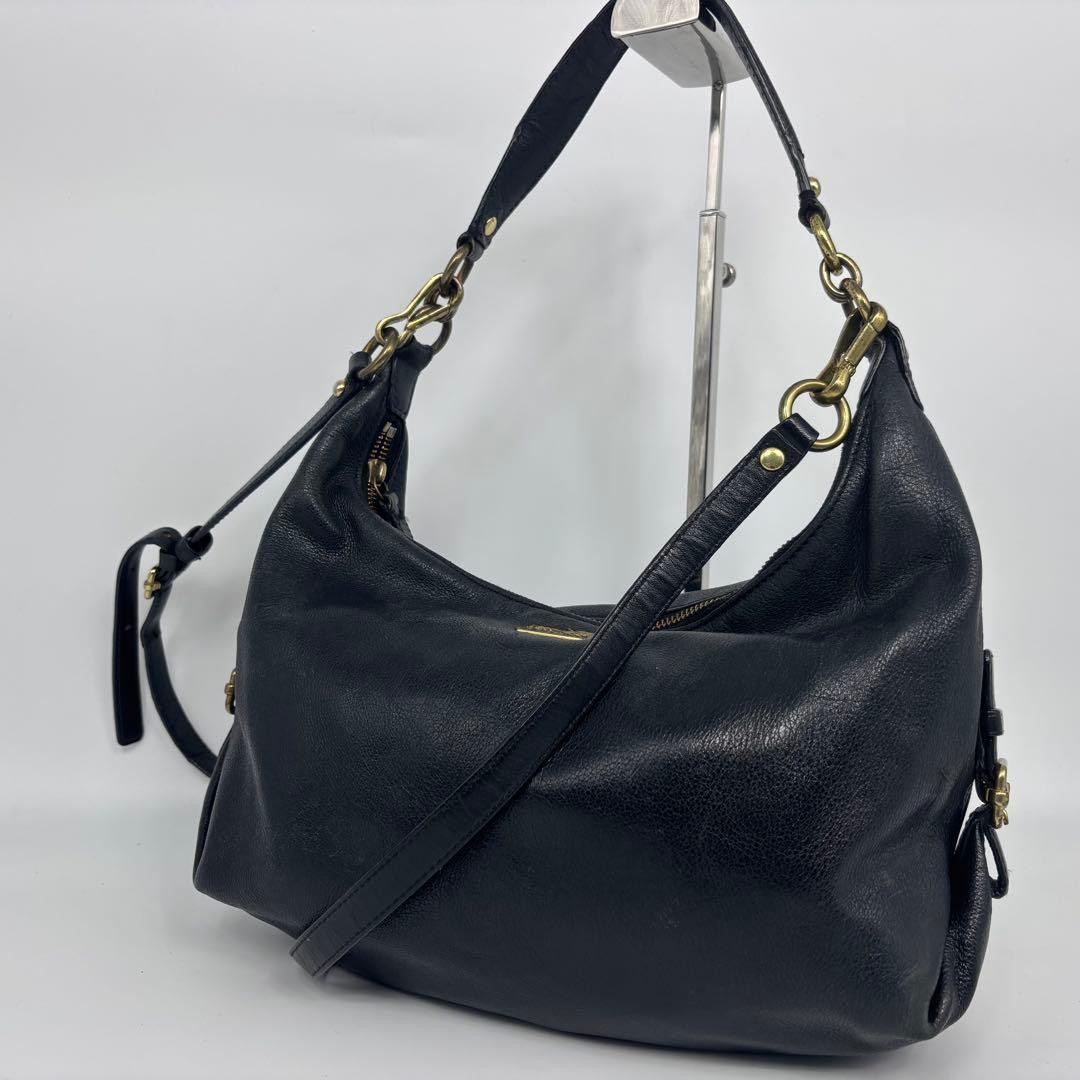 COACH Madison Leather Shoulder Bag Black Vintage Y2K Authentic 