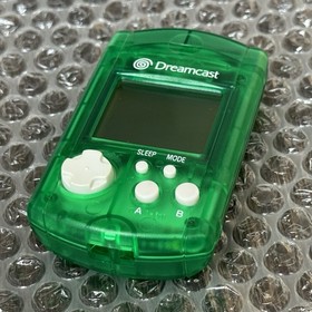Sega Dreamcast Lime Clear Green VMU Visual Memory Unit + Dust Cover HKT-7000 JPN