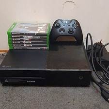 XBOX ONE black Console, Games And Controller Bundle With Wires Tested Working.