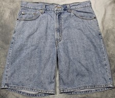 Levi's 550 Denim Shorts Mens 36 Blue Light Wash Cotton Relaxed Fit 11" Inseam