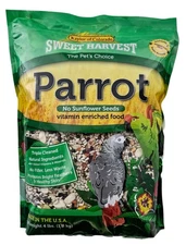 Parrot Bird Food (No Sunflower Seeds), 4 lbs Bag - Mix for a Variety of Parrots
