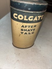 Vintage Colgate Talc For Men Tin Made In USA Talcum Still Inside