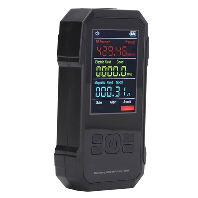 Radiation Detector Black Digital EMF Meter LED Display Handheld RF Electric Fiel