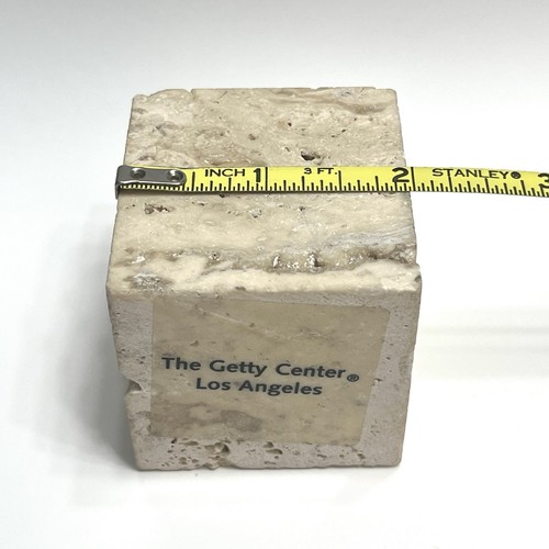 J. Paul Getty Center Los Angeles Relic of Original Stone Souvenir Paperweight - Picture 7 of 8
