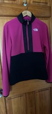 The North Face Fleece Pink Black Pullover Zip Neck Girls XL 14/16