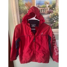 Nautica Boys' Light Weight Anchor Jacket with a Stowable Hood Size S /C 8 Used