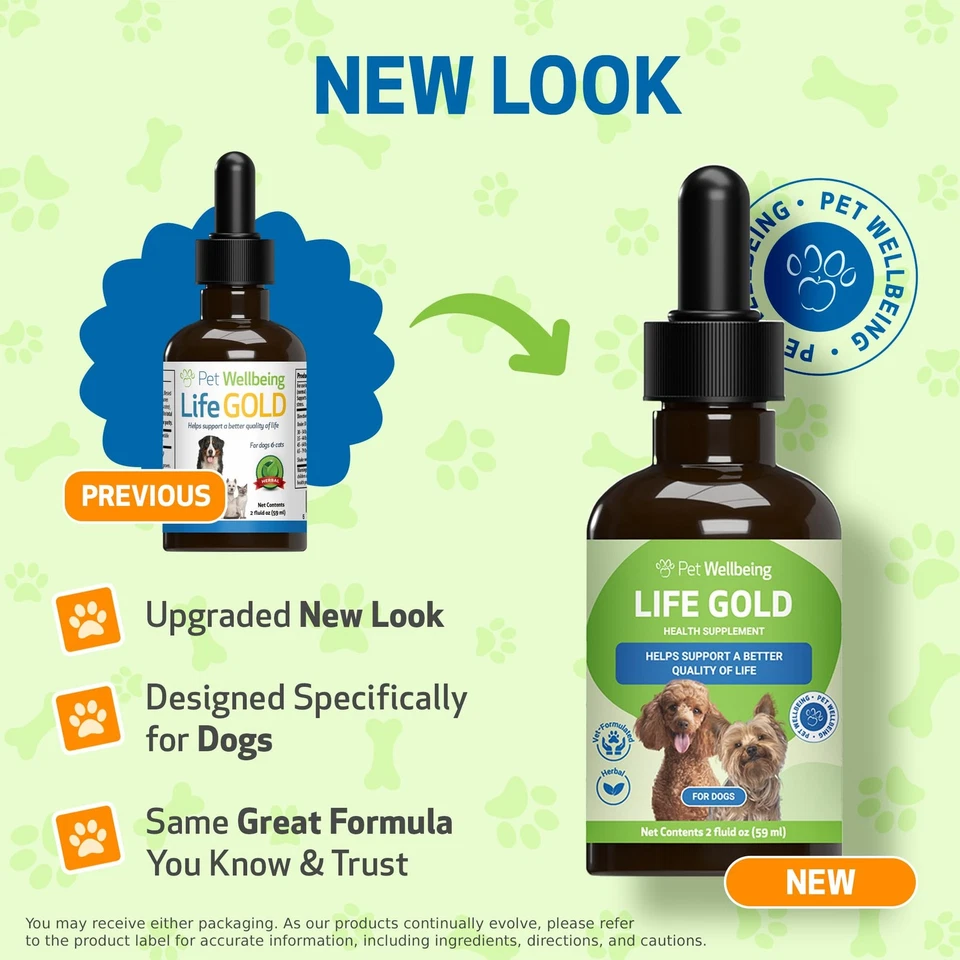Pet Wellbeing Life Gold Herbal Supplement for Dogs Immune Support Detox 2oz - Image 2 of 4