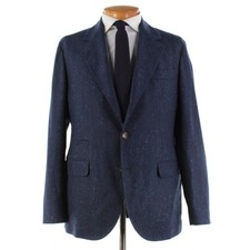 Brunello Cucinelli NWT Wool Blend Two Piece Suit Size 52 42 US In Blue Melange