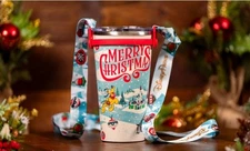 Disney Parks 2025 Christmas Travel Tumbler Stainless Steel w/Lid NEW