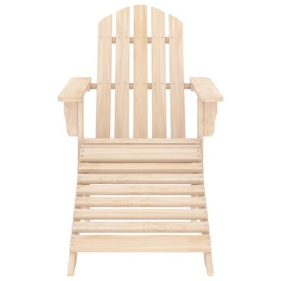 Adirondack Chair Patio Adirondack Chair with Ottoman Solid Wood Fir vidaXL