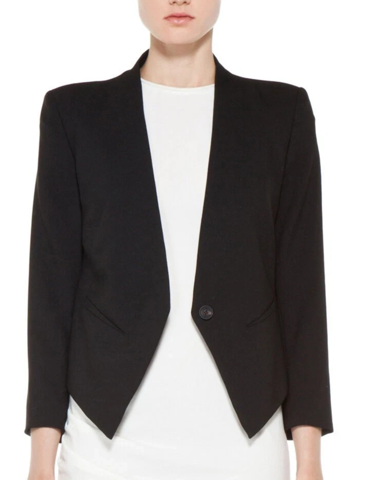 Helmut Lang Black Tuxedo Blazer Cropped Jacket Size 10 Bin-O
