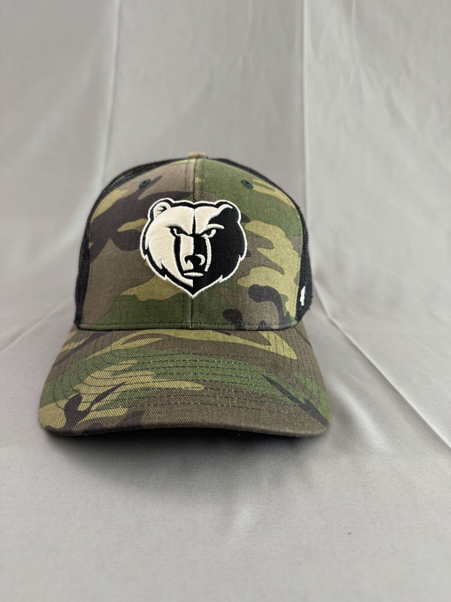 '47 Brand Memphis Grizzlies Camo Trucker Hat Snapback Black Mesh OSFA NBA