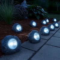 10Er Set Led Solar Leuchte Steinform Lampe Gartenleuchte AußEndeko Solarlampe