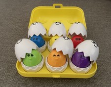 Vintage 1993 Tomy Hide N Squeak Yellow Egg Shape Sorter Toddler Activity Toy