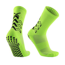 10 Pairs Non  Slip Grip Soccer Football Crew Socks, Breathable Cushioned Athletic