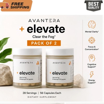 Avantera Elevate Clear the Fog 56 Capsules Pack of 2 Brain Supplement New