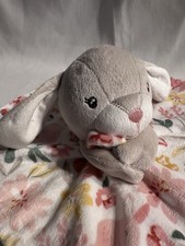 GERBER Modern Moments Baby Plush Gray Bunny Lovey Floral Security Blanket