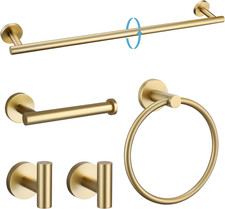 Brushed Gold 5 Piece Bathroom Hardware Set, SUS304 Stainless Steel 24 Inch Bath
