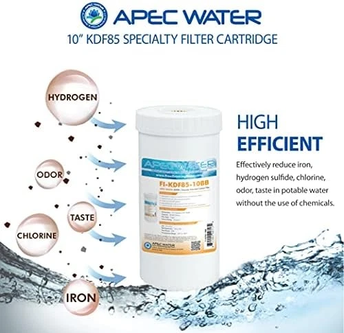 APEC WATER FI-KDF85-10BB Whole House Replacement Filter Iron H2S 10 inch 20K gal - Image 2 of 3