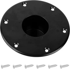 Round Flush Mount Table Leg Base - Floor Mounting Base with 6 Mounting Holes, Sc
