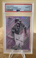 2025 Topps Finest Junior Caminero #266 Pearl Checkerboard /30 Psa 10 Pop 1 