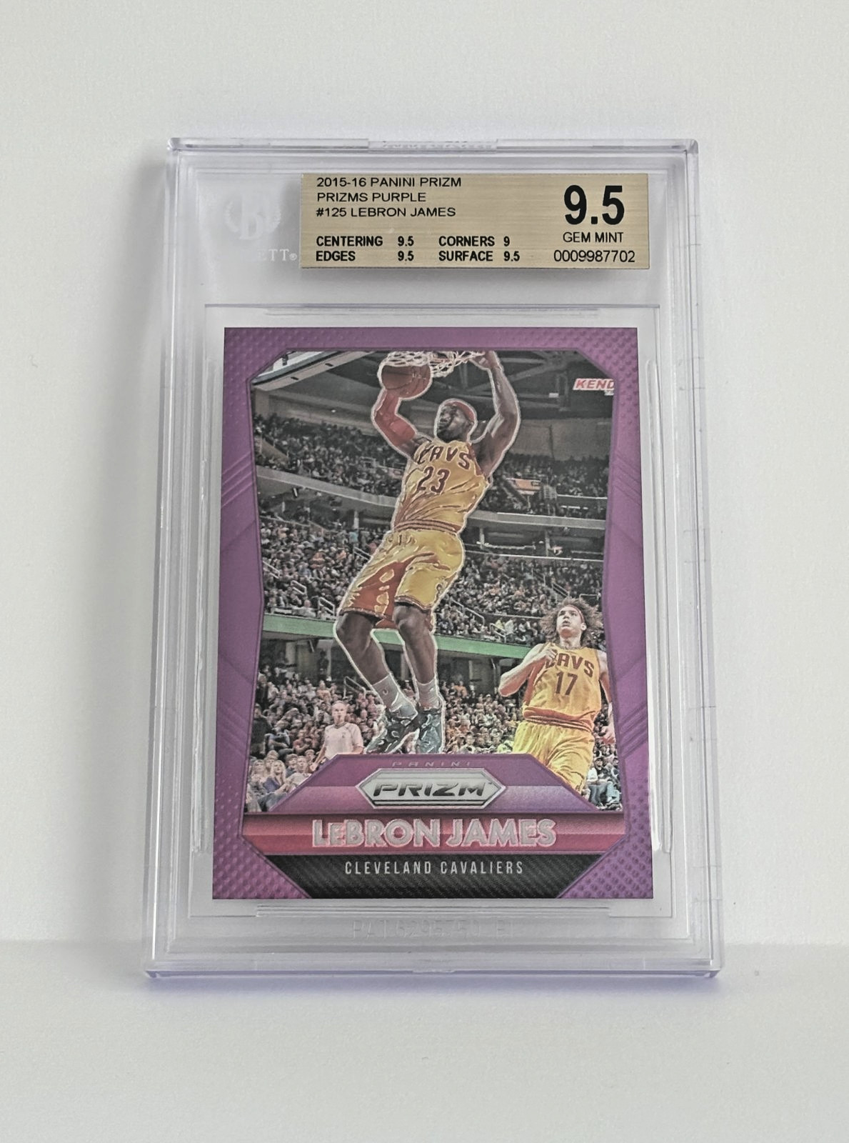 2015-16 Panini Prizm LeBron James Purple Prizm /99 BGS 9.5 GEM MINT