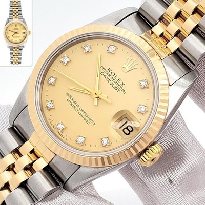 Rolex Datejust 31mm 2-Tone Champagne Diamond Dial Jubilee Watch