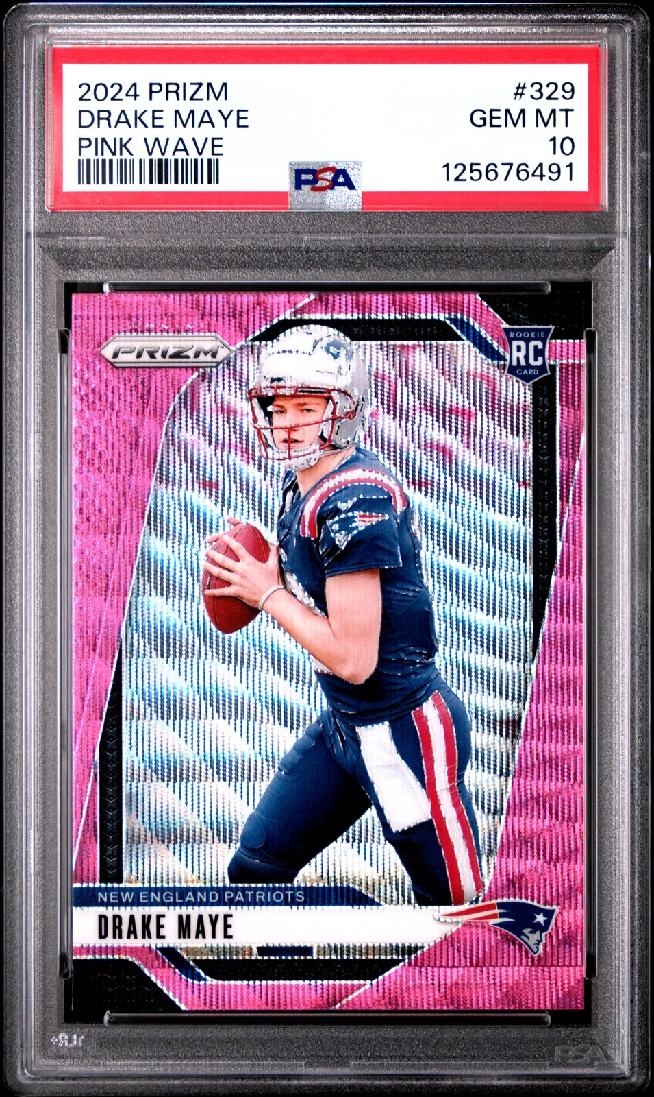 2024 PANINI PRIZM PINK WAVE #329 DRAKE MAYE PSA 10